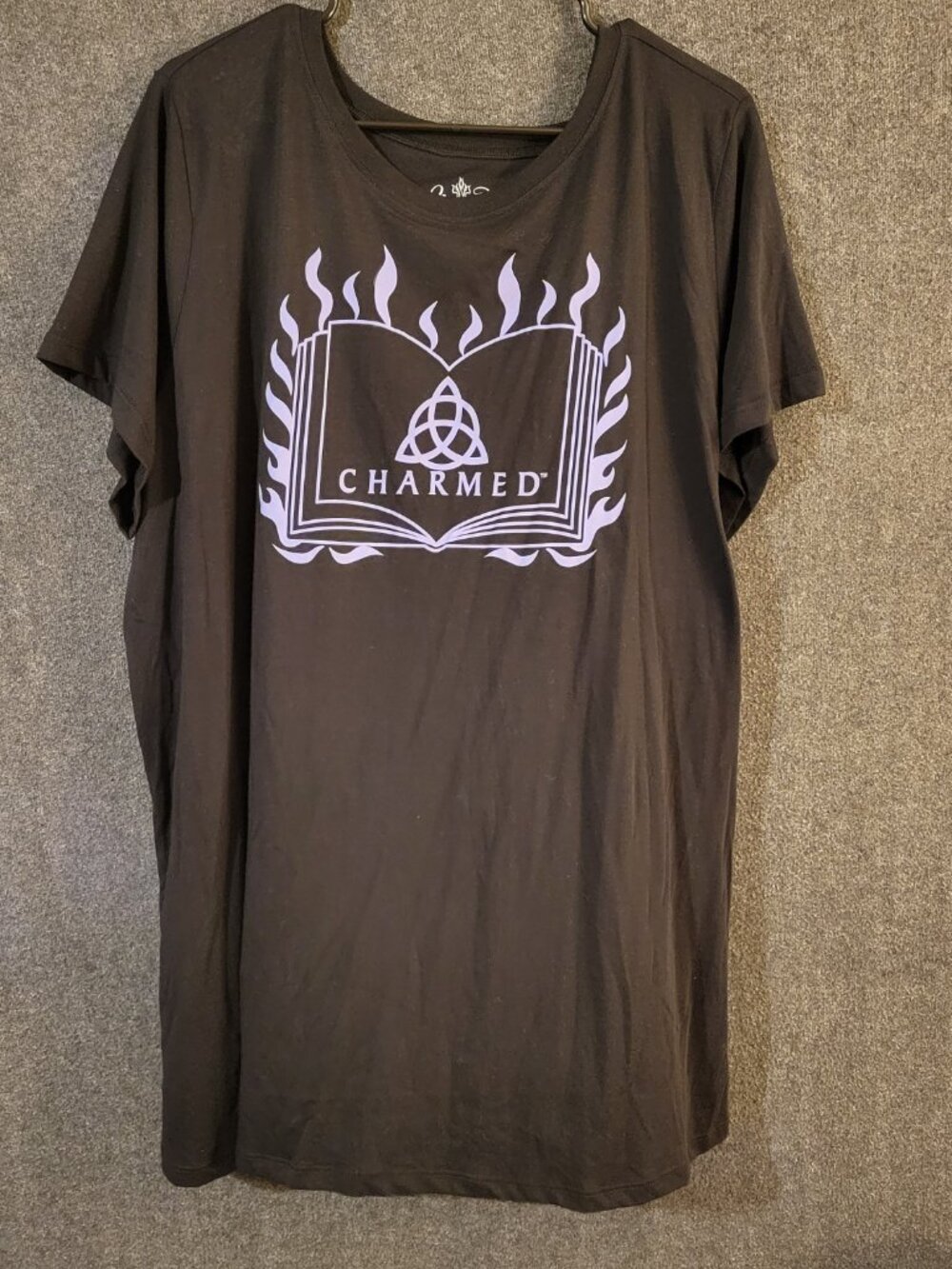Torrid- Charmed T-Shirt Black with Purple decal Charmed Logo Design